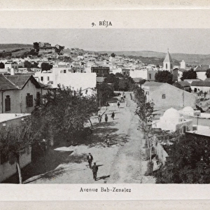 Aerial view of a street in Beja, Tunisia, North Africa