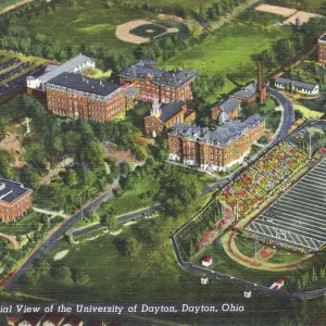 Aerial view of University, Dayton, Ohio, USA