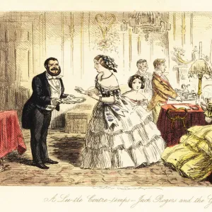 Afternoon tea in a Victorian drawing room, 19th century