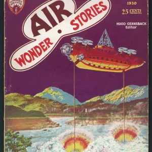 Air Wonder Stories scfi magazine cover, Drying up a lake