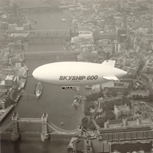Airship Industries Skyship 600, G-SKSC, over London