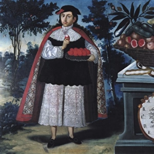 ALBAN, Vicente (18th c. ). Quitos Indian Chief