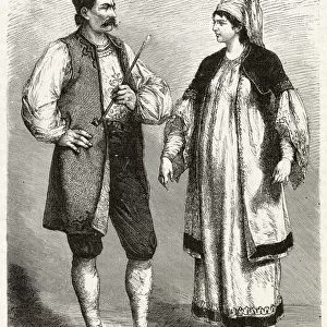 An Albanian couple in traditional dress Date: circa 1870
