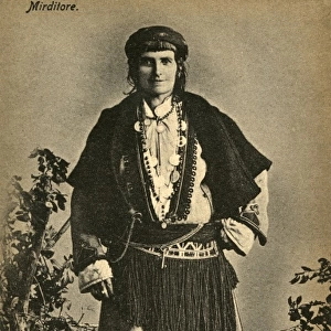 Albanian Woman in Folk Costume