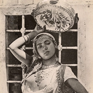 Algerian Dancer - Exotic moorish girl with Tambourine