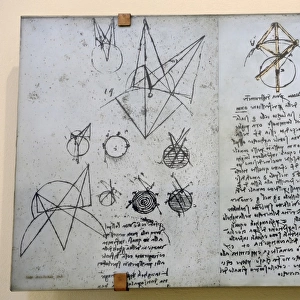 Alhazens problem from Atlantic Codex (Codex Atlanticus) by