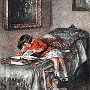 Alice in Wonderland by Gilbert Holiday - child reading