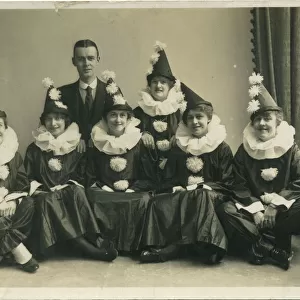 An all-girl pierrot troupe from the First World War, together with one chap