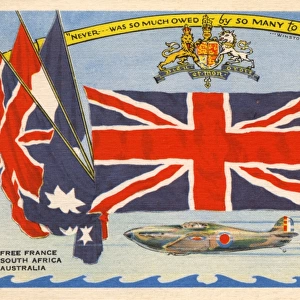 Allied Flags - Hawker Hurricane - WWII Propaganda