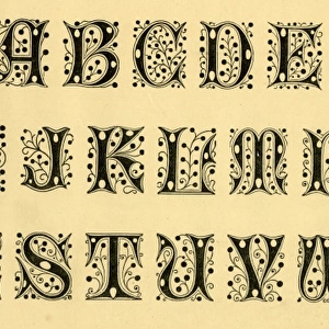 Alphabet initials, ornate upper case A-Z
