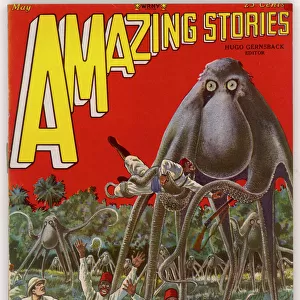 Amazing Stories scifi magazine cover, Octopus Cycle