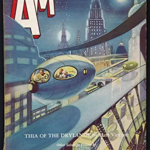 Amazing Stories Scifi magazine cover, Martian City