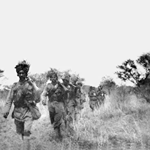 Ambulance team following troops, East Africa, WW1