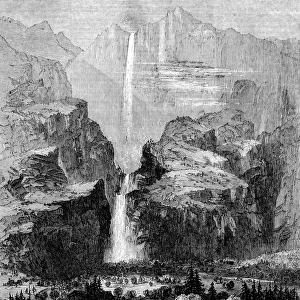 America. The Yohamite Falls, Mariposa County, California