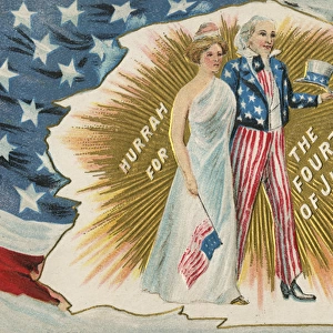 American 4th of July themed postcard