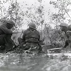 American machine gunners, Grandpre, France, WW1