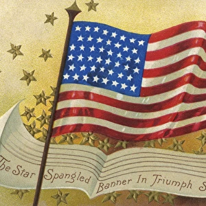 American postcard of the stars and stripes