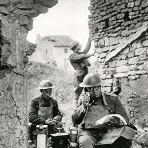 Three American soldiers near St Mihiel, France, WW1