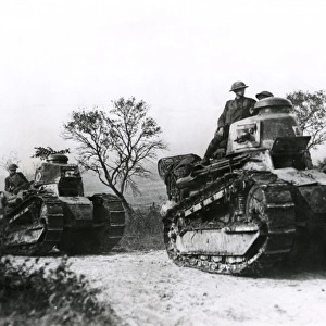 American tanks at Boureville, France, WW1