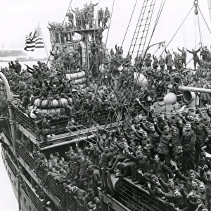American troops arriving home, Hoboken, USA