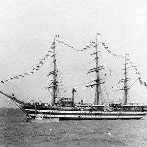 The Amerigo Vespucci, Italian tall ship, at Torbay, Devon
