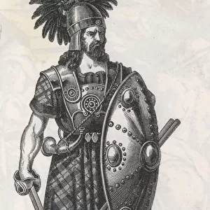 Ancient Scottish warrior in kilt