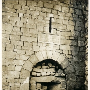 Ancient stone gateway, bricked up, Middle East