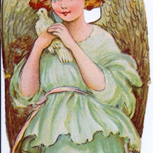 Angel with dove on a Christmas scrap