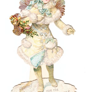 Angel on a Victorian New Year scrap