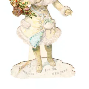 Angel on a Victorian New Year scrap