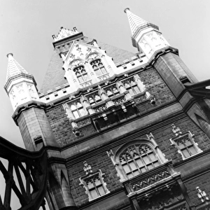 Angle photograph of one of the Towers, Tower Bridge, London