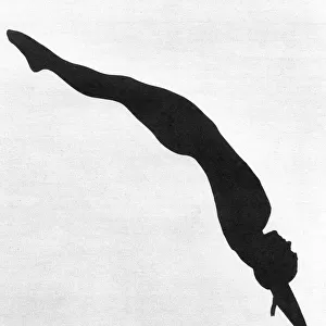 Annette Kellerman diving in silhouette