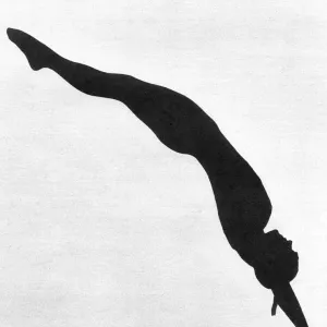 Annette Kellerman diving in silhouette