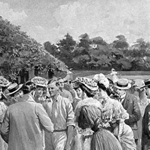 Anthony Wilding being congratulated at Wimbledon, 1905