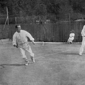 Anthony Wilding playing tennis at Cannes