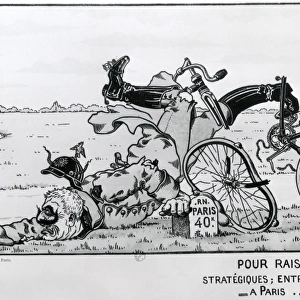 Anti-German cartoon, on the road to Paris, WW1