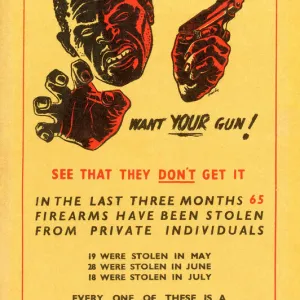 Anti-Mau Mau poster, caricature of a Mau Mau rebel, 1952