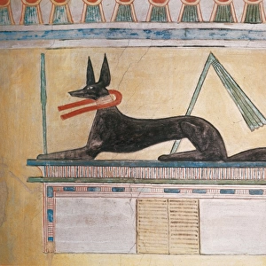 Anubis. Egyptian painting