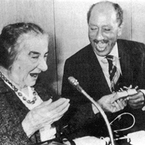 Anwar Sadat and Golda Meir
