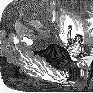 Apparitions: king reproached by ghostly ancestors