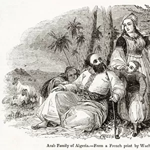 Arab family, Algeria, North Africa. Date: 1840