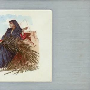 Arab Woman with palm fronds, Egypt