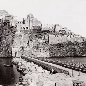 Aragonese medieval castle next to Ischia, Naples, Italy
