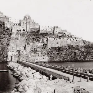 Aragonese medieval castle next to Ischia, Naples, Italy