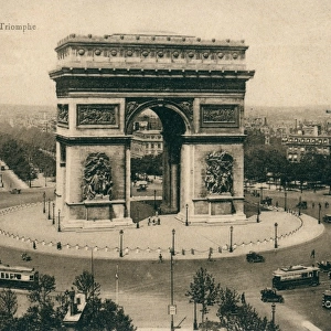 Arc de Triomphe and Place de l Etoile, Paris, France