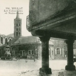 Arcades and Church of Notre Dame at Millau