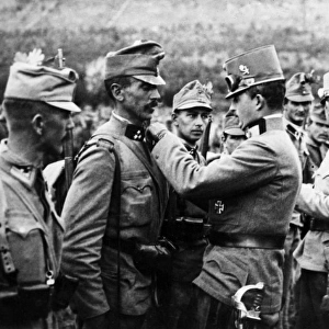 Archduke Karl Franz Josef of Austria with soldiers