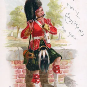 Argyll and Sutherland Highlander on a Christmas card