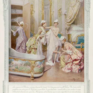 Aristocratic French lady bathing and dressing