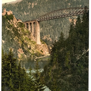 Arlberg Railway, Trisanna Viaduct and Castle Weisberg, Tyrol